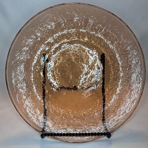 Authentic Fire & Light Recycled Glass Dinner Plate Copper Orange 11 inches Art